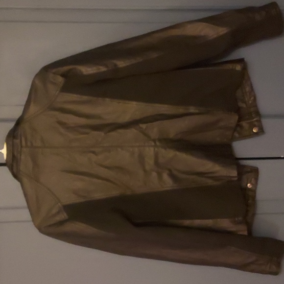 Moto jacket w/ stretch cloth side panels and under arms size small faux leather - Picture 2 of 5
